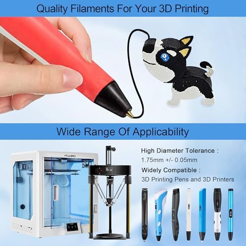 MIKA3D 3D Pen 3D Printer PLA Filament Refill, 16 Colors 1.75mm PLA Filament Pack, High-Precision Diameter Filament, Each Color 10 Feet, Total 160 Feet Lengths, Great PLA Printing Sample Pack - Image 5