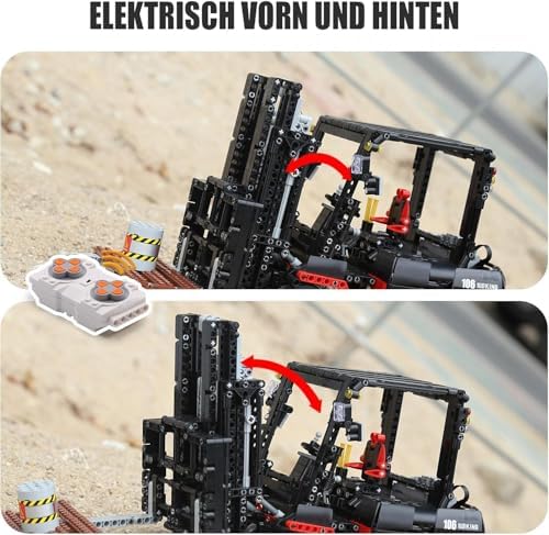 Mould King 13106 Forklift Truck Building Block Kit, MOC Remote Control Heavy-Duty Shelf Lifted Truck Model Toy, Gift Toys for Kids Age 8+/ Adult (1,719 Pieces) - Image 3