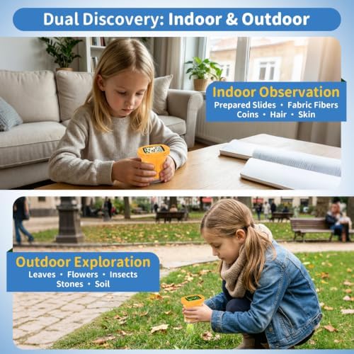 Kids Handheld Digital Microscope 1000X: Science Gift Kit STEM Toy Ages 5-13 - Image 2