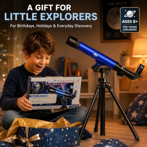 Ideal Swan Telescope for Kids 20x 30x 40x Beginner Spyglass Telescopic Blue - Image 5