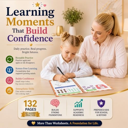 Magic Grooved Writing Practice for Kids 3-10, 3D Grooved Handwriting Practice for Kids - Disappearing Ink Reusable Handwriting Tracing Books Kit - Educational Gift for 4+ Year Old Boys & Girls - Image 6