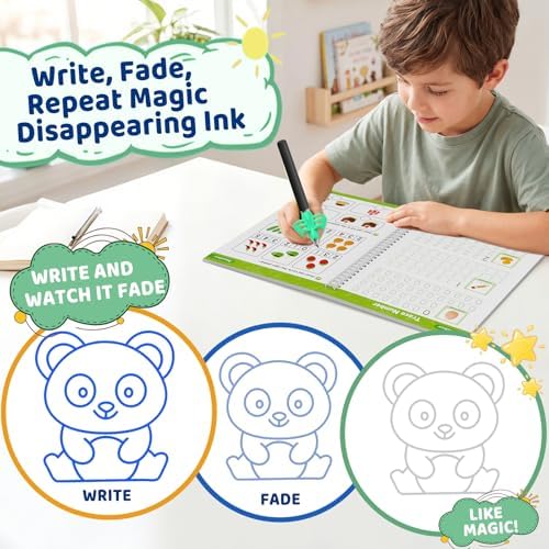 Magic Grooved Writing Practice Book for Kids Ages 3-8, Preschool Workbook - Image 6