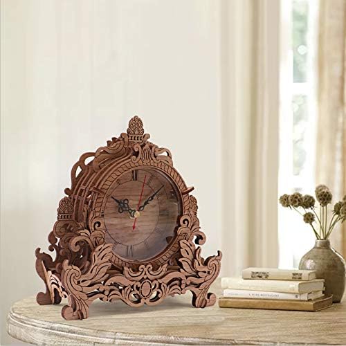OWNONE1 Wooden 3D Puzzle Clock Model Kit for Adults, DIY Desk Clock, Dark Wooden 3D Puzzles, Crafts Gifts for Kids Children - Image 5