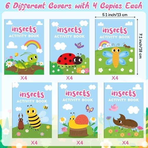 Bulk Insect Activity Books, 24Pcs Mini Game Coloring Book Set for Kids - Image 3