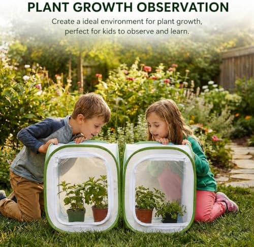 Insect & Butterfly Habitat Cage, Portable Pop-Up Terrarium with Mesh Sides, Bug Catching & Observation Enclosure for Caterpillars, Small Insects, Outdoor & Classroom Use, 12.0 Inches Tall - Image 2