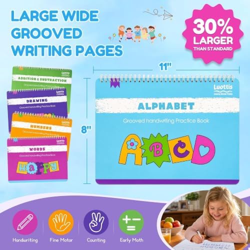 Magic Grooved Writing Practice Books, Reusable for Kids Ages 3-8 - Image 5