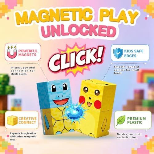 Pocket Cubes Magnetic Blocks & Magnetic Tiles, 35 PCS Voxel Dopamine Pet Building Cubes Set, STEM Construction Toys for Kids Ages 4-8, Mini Travel Toys for Toddlers 3-5, Montessori Sensory Gifts - Image 5