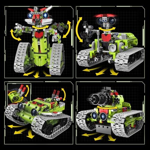 5 in 1 STEM Robot Building Kit, APP & Remote Control Interstellar Building Robot, DIY Robotics Building Toys/RC Car/Tank with Light, Space Building Toy Gifts for Boys Girls Kids 8-16 Science Learning - Image 4
