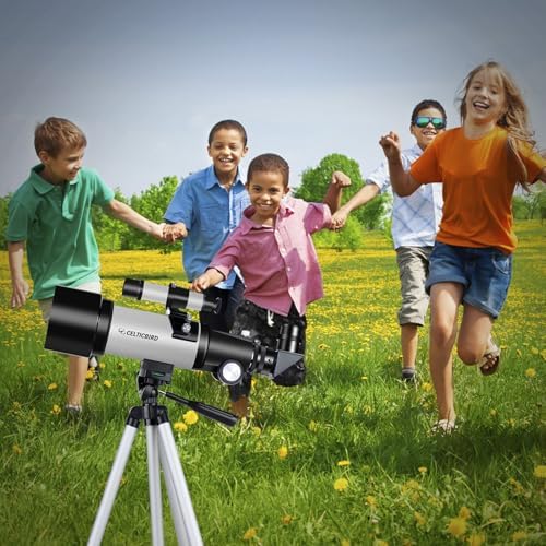 Telescope 70mm Aperture 400mm Astronomical Refracting Telescopes - Travel Telescope with Tripod, Phone Adapter(Silver) - Image 6