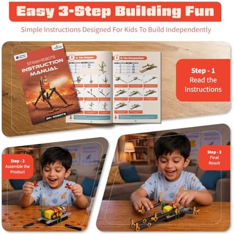 PW Science Robots DIY Kit for Kids (Straw Robot Kit) - Image 3