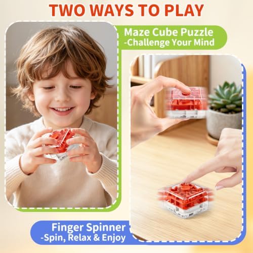Infowush 2-in-1 Fidget Spinners Maze Cube - Fidget Toys for Kids & Adults - Image 3