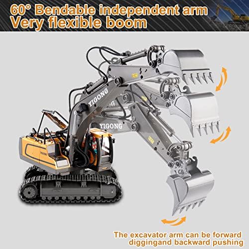 Dwi Dowellin Remote Control Excavator Toys for Boys,Construction Rc Excavators for Kids Age 4-7 8 9 10 Year Old,Ideal Toys,Batteries Included - Image 3