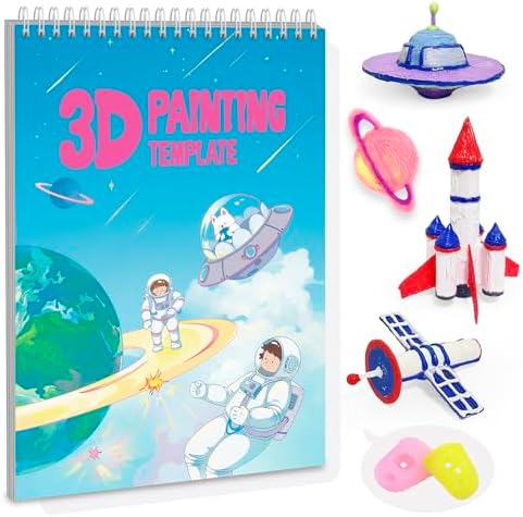 Dayker 3D Space Printing Drawing Book, 40 Patterns Reusable Paper Template by Unknown