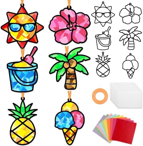 Qyeahkj 36Set Hawaiian Suncatchers Crafts Kit for Kids by Qyeahkj