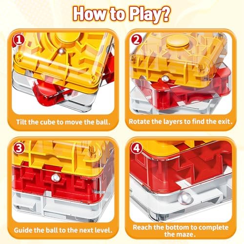 2-in-1 Fidget Spinner Maze Cube 3D Puzzle Brain Teaser 3 Level - Image 6