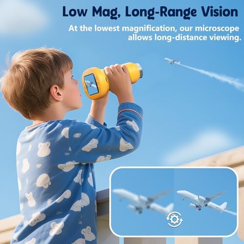 Odatay 2.4" 4K 1000X Digital Kids Microscope with 32G Card 12 Slides Yellow - Image 6