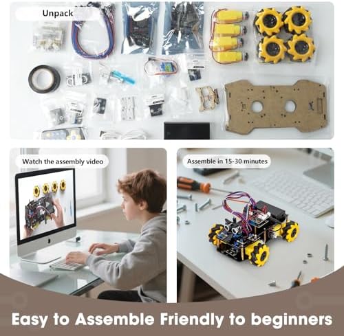 ACEBOTT Robot Kit, Robotics for Kids Ages 8-12 12-16, STEM Toys for Boys with Remote & App Control, Arduino & Scratch Compatible, Science Kits for Kids Age 8-12 12-16, for Boys & Girls(Yellow) - Image 2