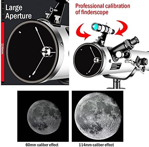 YXCKG Astronomical Telescope 70076, Telescope for Kids&Astronomy Beginners White Portable Refractor Telescope Kit with Adjustable Tripod, F11.25 Focal Ratio (Size : Set C) - Image 5