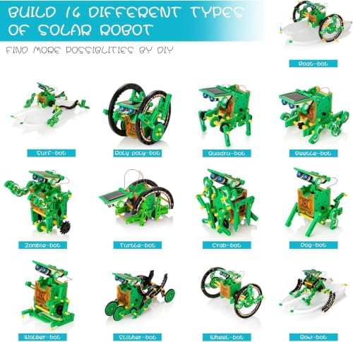 Solar Robot Kit, 14-in-1 STEM Building Toy for Kids DIY Science Robotic Set - Image 3