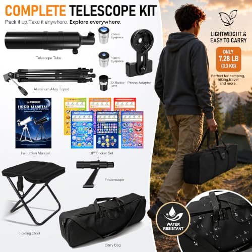 Telescope for Adults & Kids High Powered 90mm Aperture 600mm - Image 6