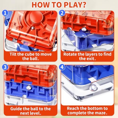 Infowush 2-in-1 Fidget Spinners Maze Cube - Fidget Toys for Kids & Adults - Image 5