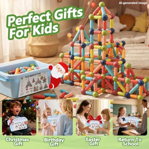 COUOMOXA Magnetic Building Blocks STEM for Kids: Educational Magnetic Set for 6-9+Years Old for Boys Girls - Construction Toys for Early Development Learning for Kids - Image 5