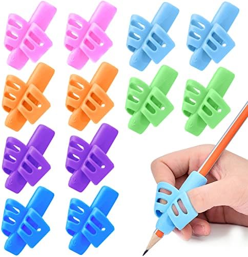 JuneLsy Pencils Grips for Kids Handwriting Pencil Holder Grippers (12PCS) by JuneLsy