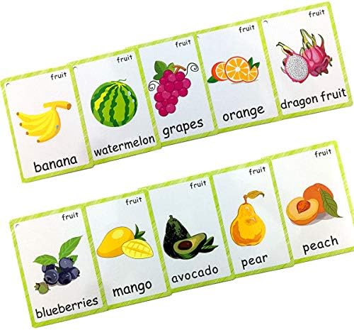 Set of Fruits Flash Cards for Toddlers(21 pc) | Kids Learning Flashcard & Montessori Pocket Cards Toys | Perfect for Pre-K Decor Background Wall Stickers, Teacher/Autism Therapists Tools - Image 6