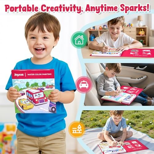 JoyCat Paint with Water Coloring Books for Toddlers (Transportation) - Image 6