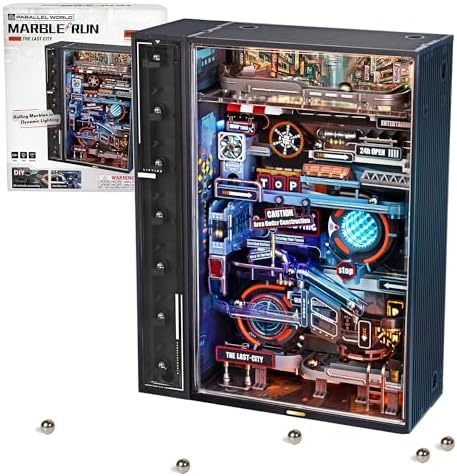 3D Puzzles Electric Marble Run Model Kits, Building Sets for Ages 14+, 3D Puzzles for Games, STEM Toys for Kids, Boys Girl Birthday Gifts, Parallel World-The Last City by Wowood