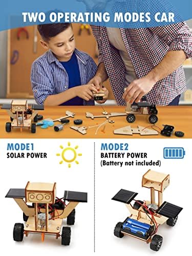Poraxy STEM Model Car Kits, Toys for Boys Age 8-12, 5 in 1 Kids Wood Building Kit 8-10, 3D Wooden Puzzles, Educational Science Crafts Kits, Birthday Gifts for 8 9 10 11 12 13 14 Years Old Boys - Image 2