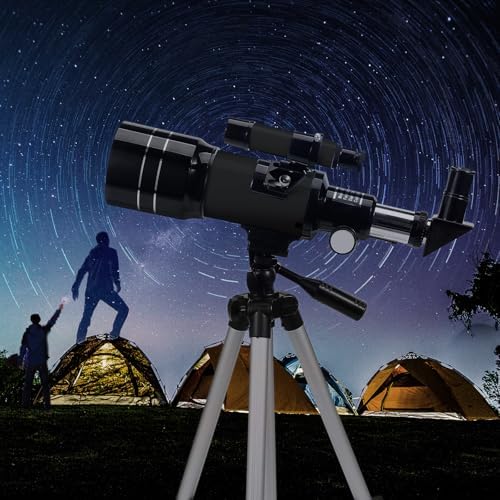 Telescope for Kids & Adults, 70mm Aperture 300mm Telescopes for Astronomy Beginners, 15X-150X Magnification Portable Refractor Telescope with Adjustable Tripod, Phone Adapter - Image 6