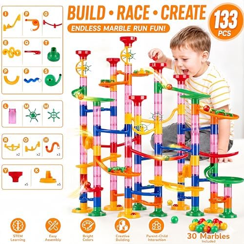 Marble Run,133PCS Track Creative Construction Building Game Toy - Image 2