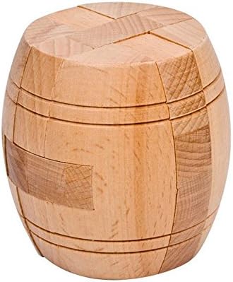 Ahyuan Handmade Powder Barrel Wooden Puzzles for Adults an Interlocking 3D Brain Teaser Puzzles for Adults Hidden Passage Works on a Classic Mechanical Puzzle Concept (Natural) by Ahyuan