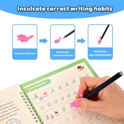 Magic Pens & Refills for Grooved Handwriting Workbooks,Disappearing Ink Pens for Handwriting Book,Magic Ink Pen for Grooved Handwriting Practice for Kids or Grooved Writing Books 3-5 - Image 4