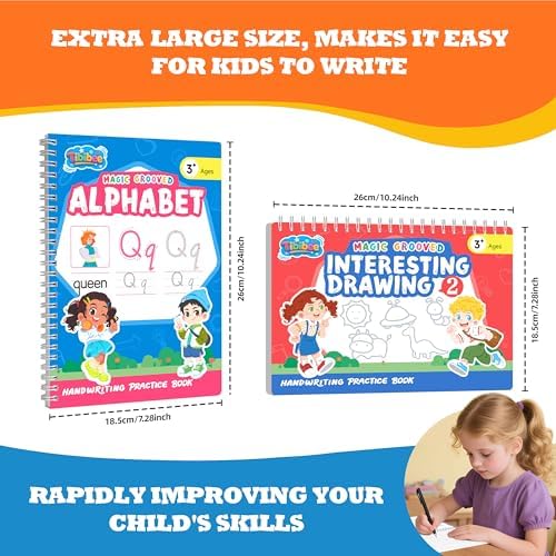 Magic Grooved Writing Practice for Kids, Reusable Grooved Workbook - Image 2