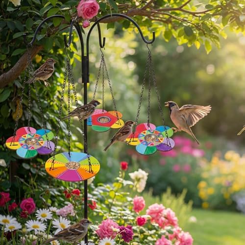 12 Pack Bird Feeder Craft Kits with Metal Chains for Fall, Flower,Round - Image 6