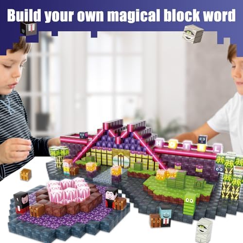 Magnetic Blocks -198PCS Enchanted Hotel Magnetic Building Cubes,Educational Sensory Stacking Kit & STEM Learning Play,Christmas Birthday Creative Gifts for Kids Boys Girls Ages 4 5 6 7 8 10+ Years Old - Image 5