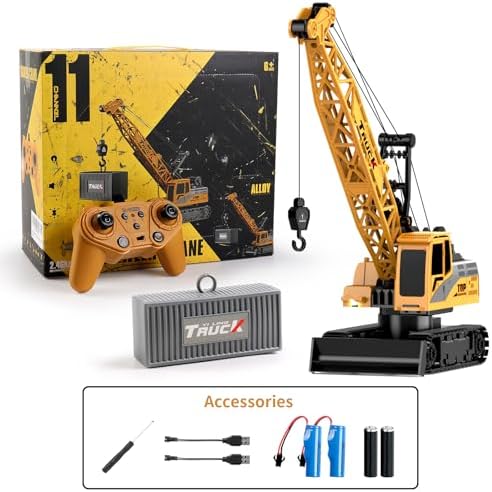 Dwi Dowellin Remote Control Crawler Crane for Boys,11-Channel 2.4GHz RC Construction Crane Toy for Kids Age 3 4-7 8 9 10 Year Old - Image 5