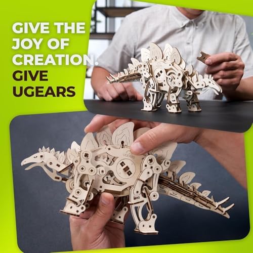 UGEARS Stegosaurus 3D Puzzle, Stegosaurus Models Dinosaur Building Kit, Mechanical Dinosaur Puzzle Model Kit for Assembly, DIY Kits for Adults Dinosaur Gifts, 305 Pcs - Image 3