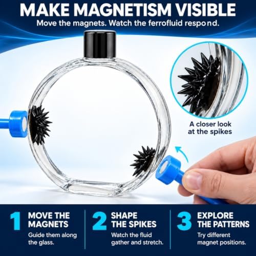 Ferrofluid Kit, Sealed Bottle & 2 Magnets (Blue Handles) - Image 5