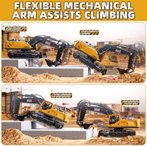 Remote Control Excavator for Adults&Kids,1:16,RC 19 Channel 3-in-1 - Image 4