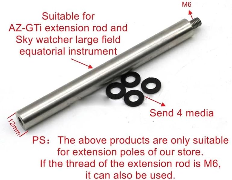 M12 Core Stainless Steel Counterweight Bar Telescope Accessories for Telescope Balance Pole(M6 Extension Rod) - Image 2
