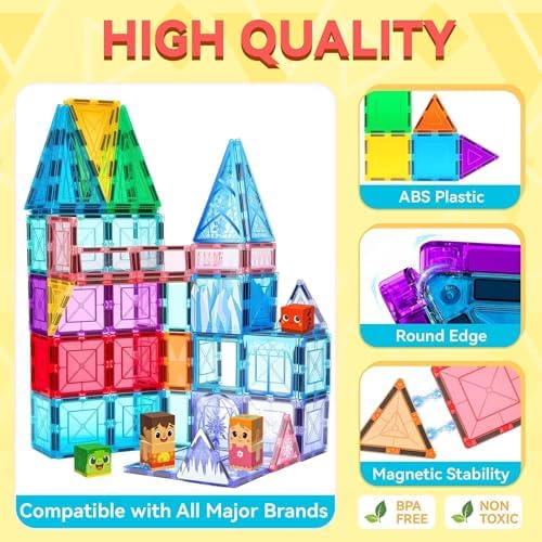 VigorFun Magnetic Tiles Building Toys Set with 8 Magnetic Blocks for Kids - Image 3
