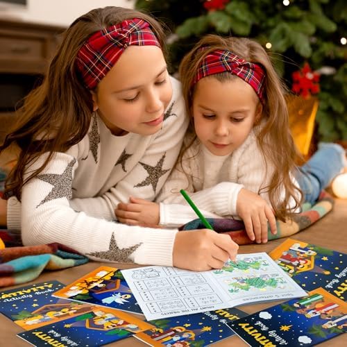 Bulk Nativity Activity Books,24Pc Christmas Coloring Games Booklet for Kids - Image 4