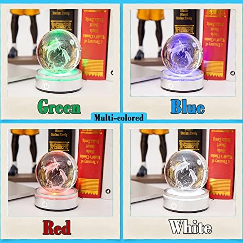 IFOLAINA 3D Dolphin Crystal Ball Night Lights Dolphin Lovers Gifts - Image 6