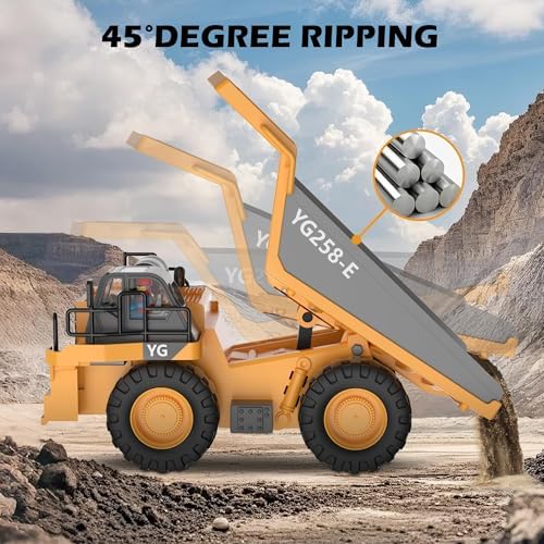 Remote Control Dump Truck RC 1/20 Fully FunctionalEngineering Vehicle, 9 Channel Dump Truck Toy 2.4Ghz with Lights andSounds, for Kids Aged - Image 4