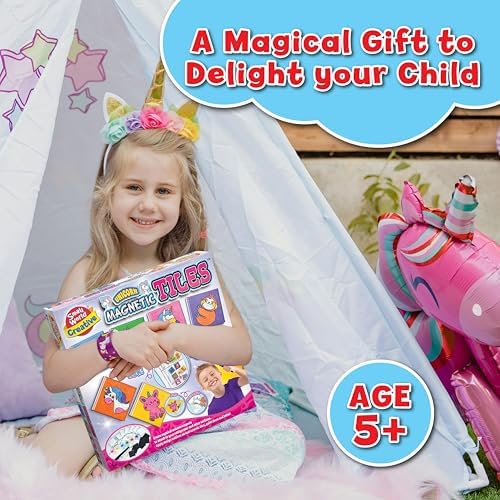 Small World Toys Unicorn Magnetic Tiles Craft Kit for Kids Ages 5+ - Image 7