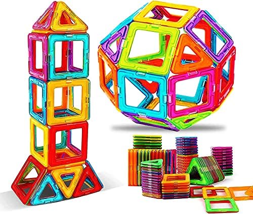 Magnetic Building Blocks Tough Building Tiles STEM Toys for 3+ Year Old Boys and Girls Learning by Playing Games for Toddlers Kids Toys Compatible with Major Brands Building Blocks (D-14) by RockSwan