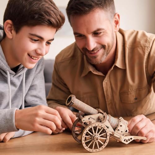 3D Wooden Puzzles Cannon Building Kit for Adults, DIY Launchable Model Set - Image 3